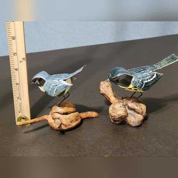 Norman Brumm enamel on copper birds on wood - Picture 4 of 4